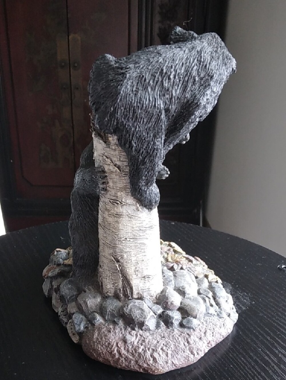 Vintage 90s Living Stone Bear Cubs Tree Tag Sculpture - Picture 5 of 11